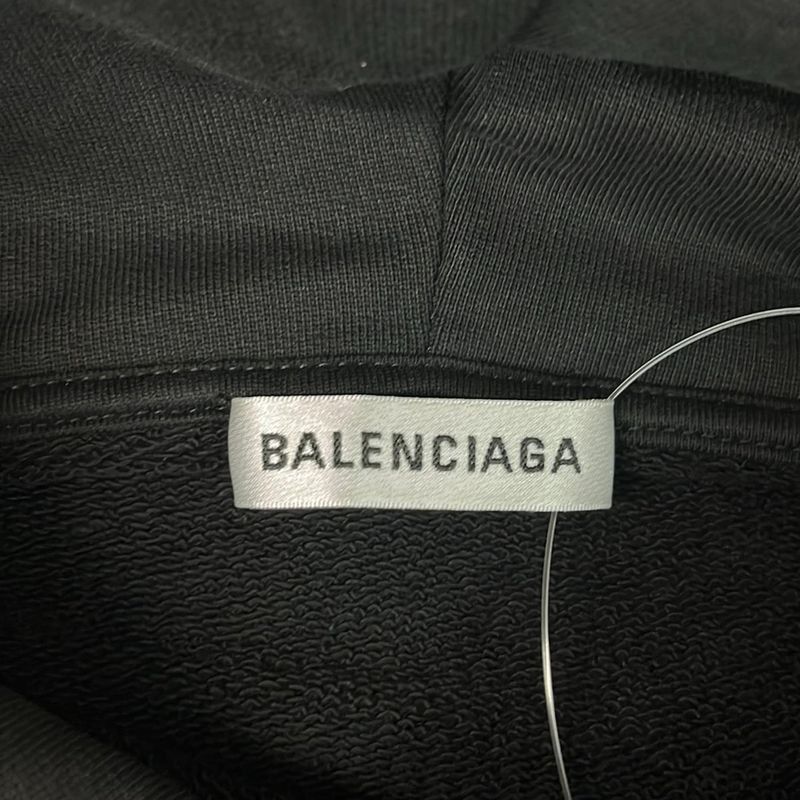 Balenciaga Hoodie Size XS Men's - 528351 Tav37 Black and White Long Sleeve