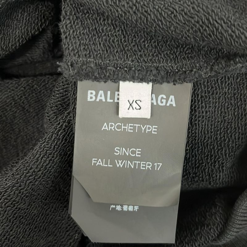 Balenciaga Hoodie Size XS Men's - 528351 Tav37 Black and White Long Sleeve