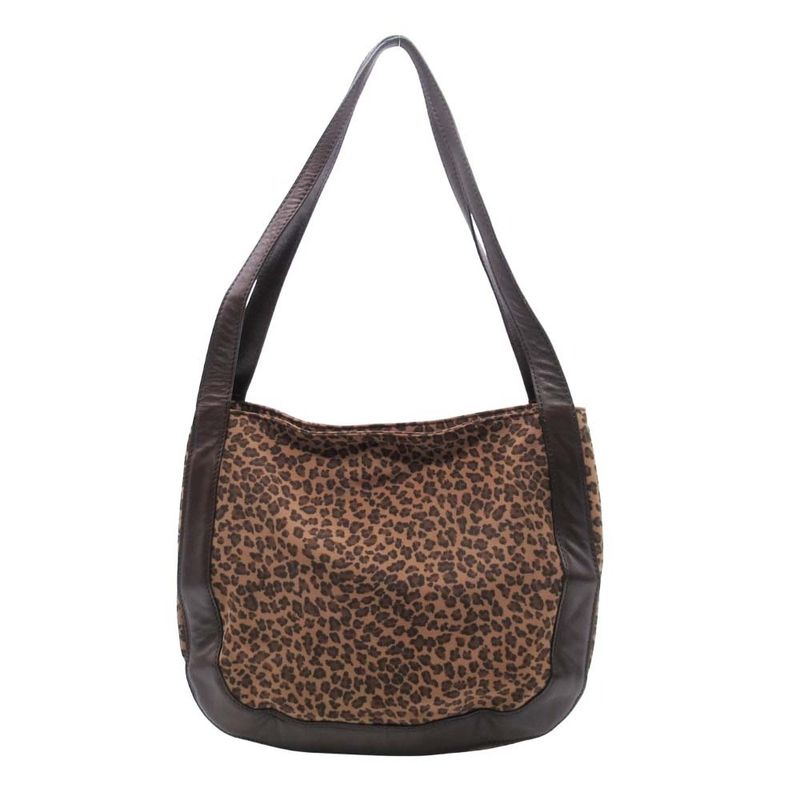 Vintage Bottega Veneta Leopard Pattern Tote Handbag Purse Bag Brown Ladies Used