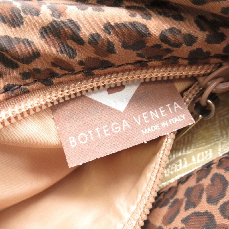 Vintage Bottega Veneta Leopard Pattern Tote Handbag Purse Bag Brown Ladies Used