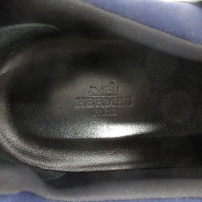 Hermes Studium Stadium Sneakers Shoes Low Cut Size 43 28cm (11.02in) Navy Men's