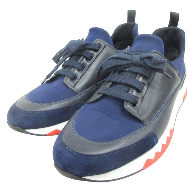 Hermes Studium Stadium Sneakers Shoes Low Cut Size 43 28cm (11.02in) Navy Men's