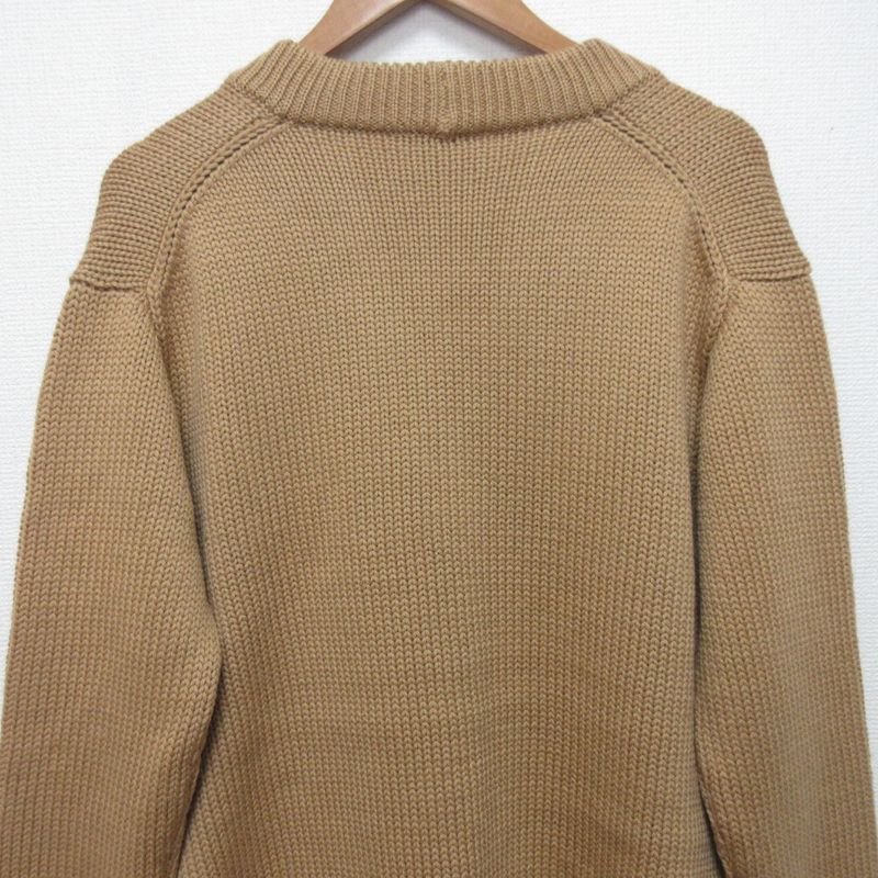 Good Prada Ruffle Pocket Knit Cardigan Size 42 Camel Women's Used