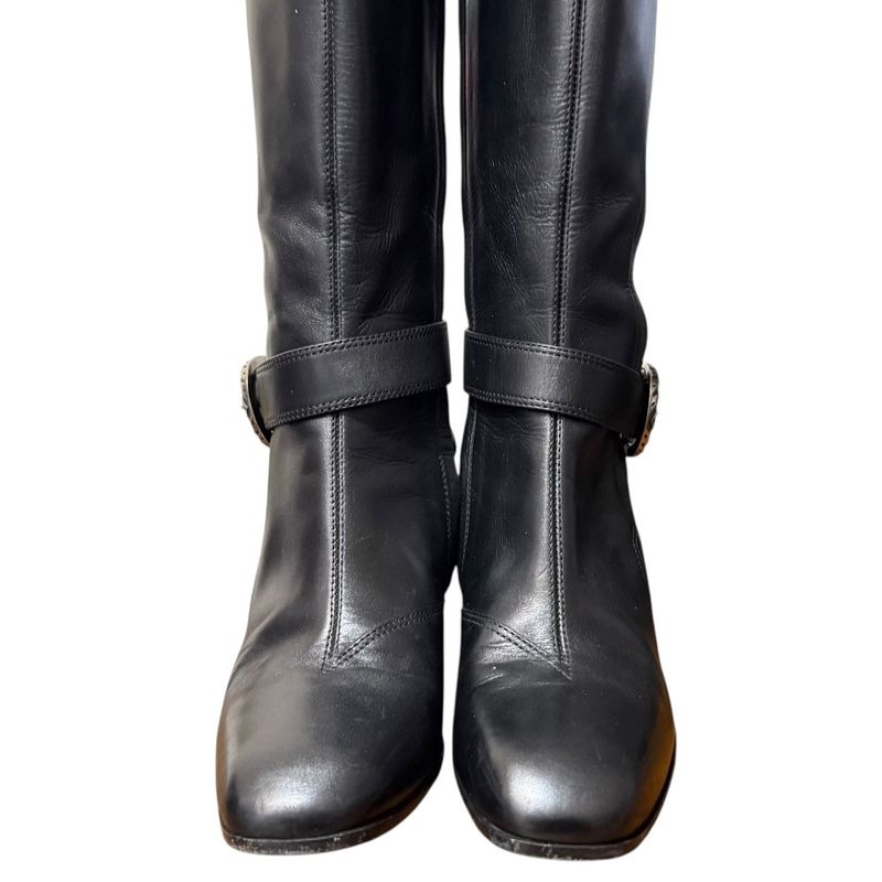 Gucci Michele Period Leather Taiga Head Long Boots Size 36 1 2 Approx 23.5cm