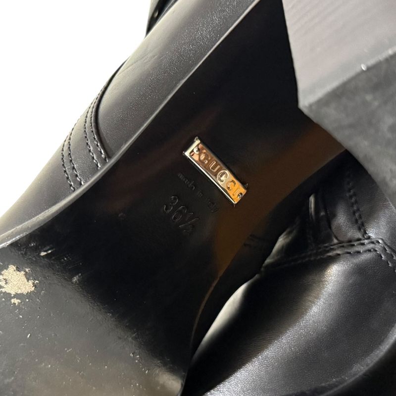 Gucci Michele Period Leather Taiga Head Long Boots Size 36 1 2 Approx 23.5cm