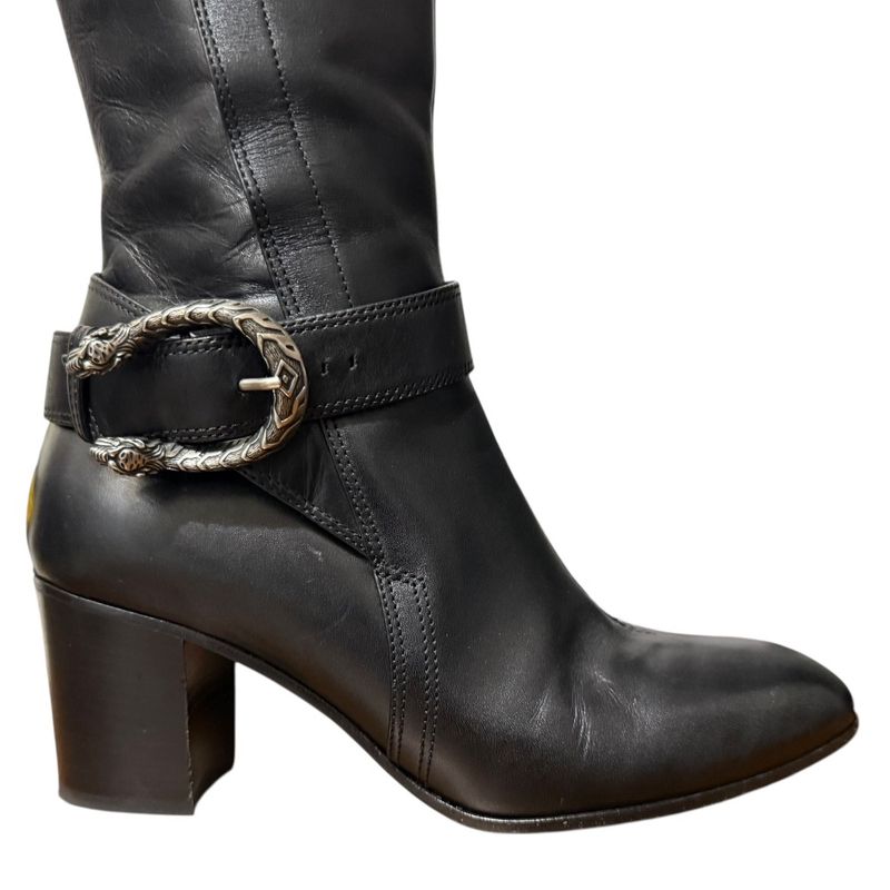 Gucci Michele Period Leather Taiga Head Long Boots Size 36 1 2 Approx 23.5cm