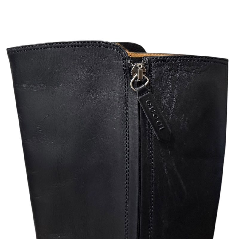 Gucci Michele Period Leather Taiga Head Long Boots Size 36 1 2 Approx 23.5cm