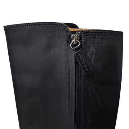 Gucci Michele Period Leather Taiga Head Long Boots Size 36 1 2 Approx 23.5cm