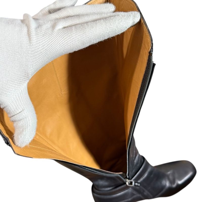 Gucci Michele Period Leather Taiga Head Long Boots Size 36 1 2 Approx 23.5cm