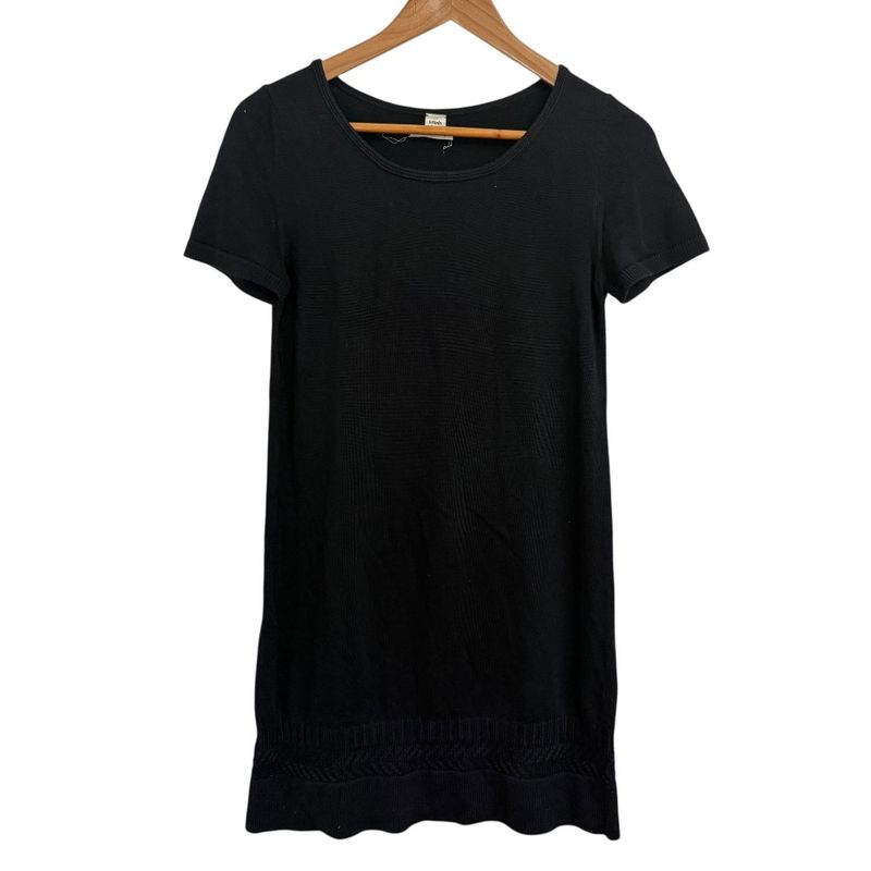 Hermes Short Sleeve Knee Length Knit Dress Size 34 Black Women's Preowned Used