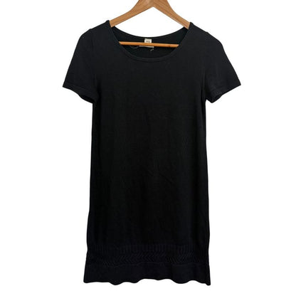 Hermes Short Sleeve Knee Length Knit Dress Size 34 Black Women's Preowned Used