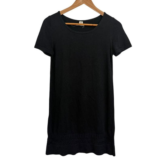 Hermes Short Sleeve Knee Length Knit Dress Size 34 Black Women's Preowned Used
