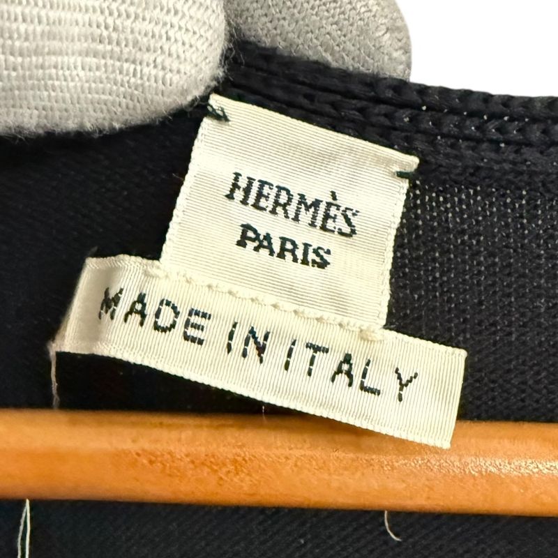 Hermes Short Sleeve Knee Length Knit Dress Size 34 Black Women's Preowned Used