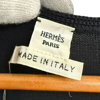 Hermes Short Sleeve Knee Length Knit Dress Size 34 Black Women's Preowned Used