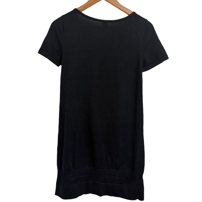 Hermes Short Sleeve Knee Length Knit Dress Size 34 Black Women's Preowned Used