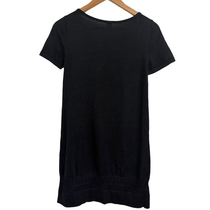 Hermes Short Sleeve Knee Length Knit Dress Size 34 Black Women's Preowned Used