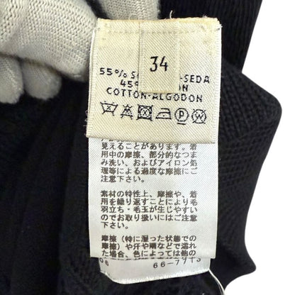 Hermes Short Sleeve Knee Length Knit Dress Size 34 Black Women's Preowned Used