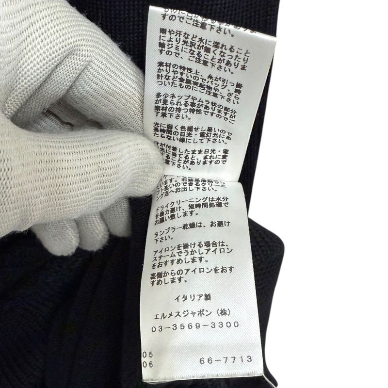 Hermes Short Sleeve Knee Length Knit Dress Size 34 Black Women's Preowned Used