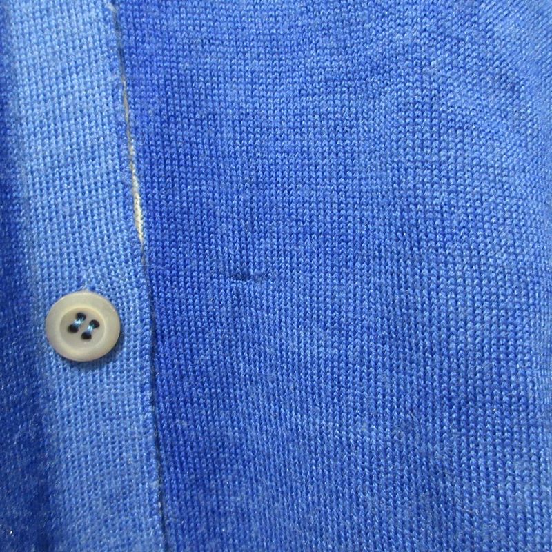 Prada Wool Silk Blend V-Neck Knit Cardigan Size 44 Blue Women's Preowned Used