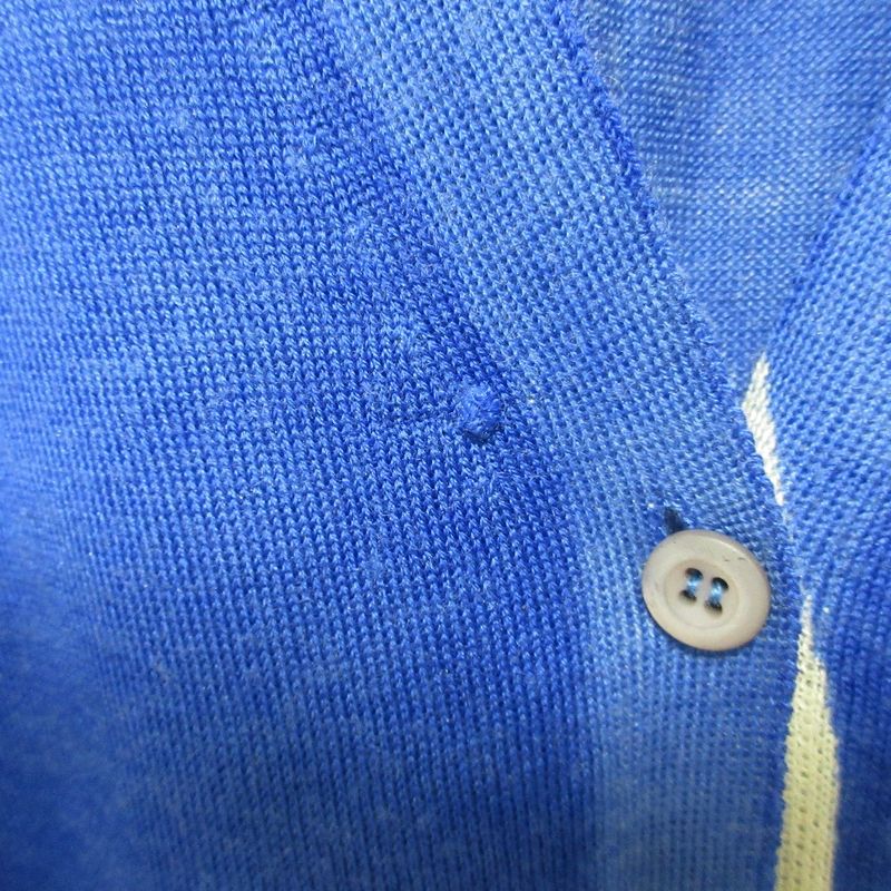 Prada Wool Silk Blend V-Neck Knit Cardigan Size 44 Blue Women's Preowned Used