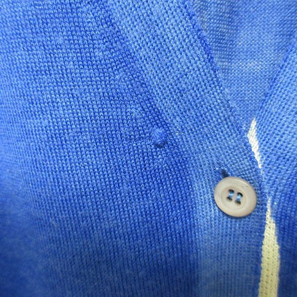 Prada Wool Silk Blend V-Neck Knit Cardigan Size 44 Blue Women's Preowned Used