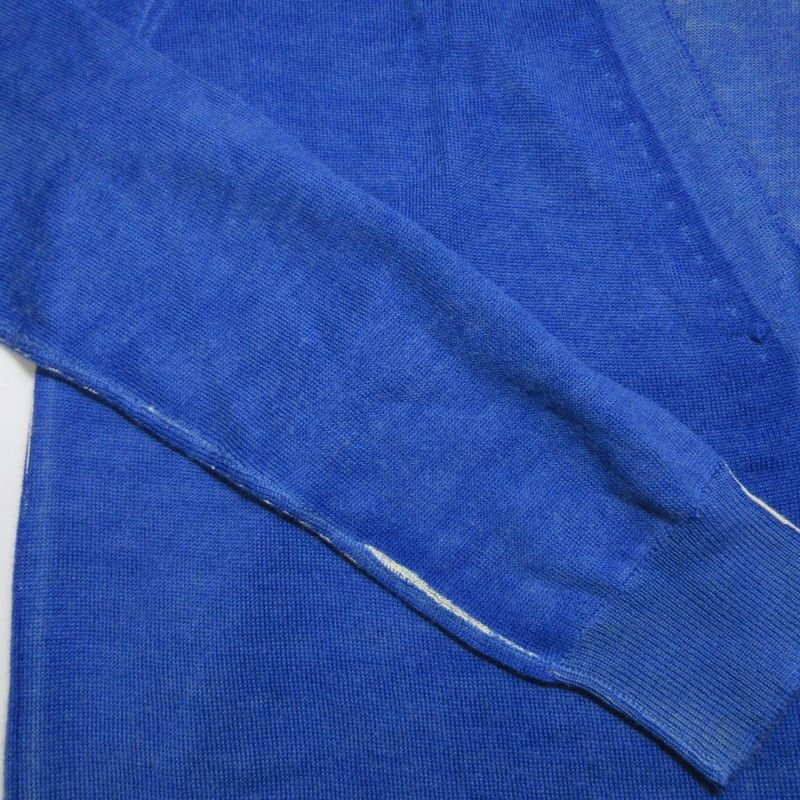 Prada Wool Silk Blend V-Neck Knit Cardigan Size 44 Blue Women's Preowned Used