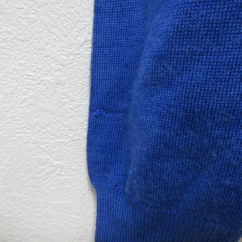 Prada Wool Silk Blend V-Neck Knit Cardigan Size 44 Blue Women's Preowned Used