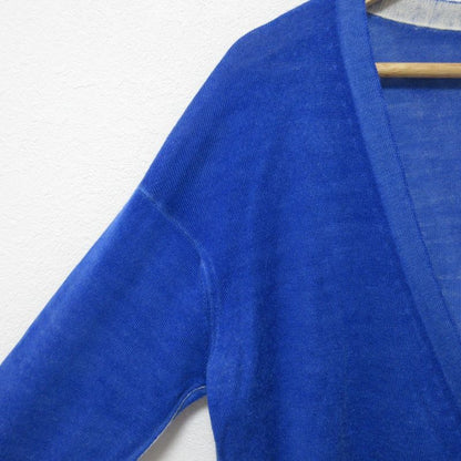 Prada Wool Silk Blend V-Neck Knit Cardigan Size 44 Blue Women's Preowned Used