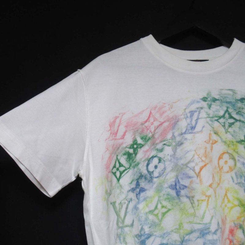 Louis Vuitton Pastel Monogram Print T-Shirt Hky17w S Size White Mens Used