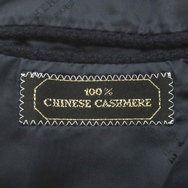 Hermes 100% Cashmere Stainless Steel Collar Coat Jacket Size 48 Navy Men's Used