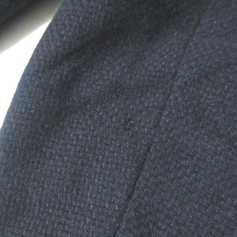 Hermes 100% Cashmere Stainless Steel Collar Coat Jacket Size 48 Navy Men's Used