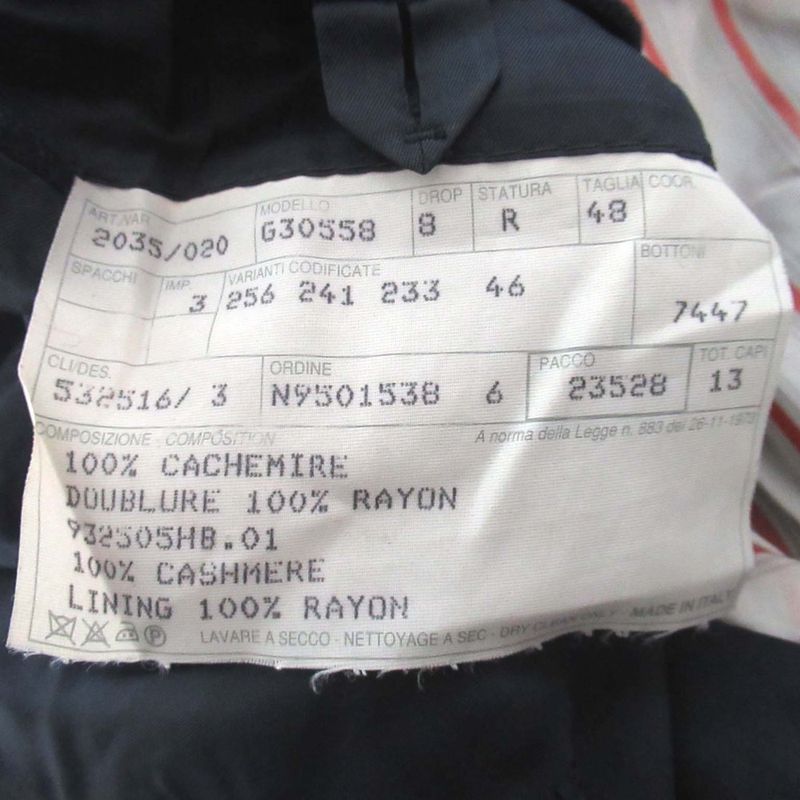 Hermes 100% Cashmere Stainless Steel Collar Coat Jacket Size 48 Navy Men's Used