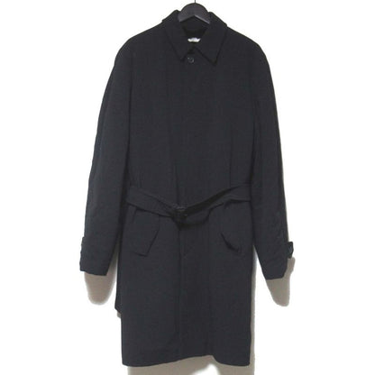 Good Prada Weasel Fur Liner Virgin Wool Stencil Collar Coat L Size Black Mens