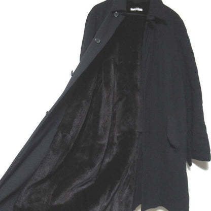 Good Prada Weasel Fur Liner Virgin Wool Stencil Collar Coat L Size Black Mens