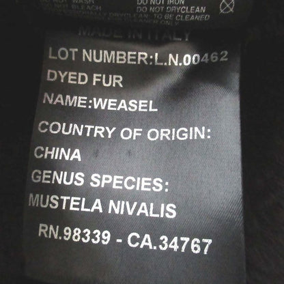 Good Prada Weasel Fur Liner Virgin Wool Stencil Collar Coat L Size Black Mens