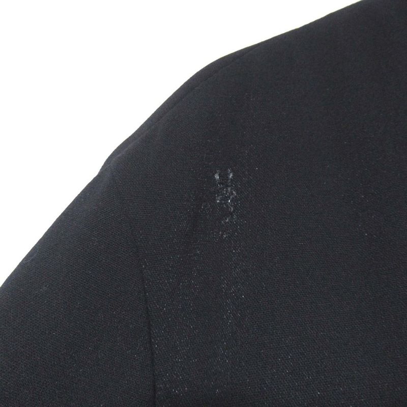 Good Prada Weasel Fur Liner Virgin Wool Stencil Collar Coat L Size Black Mens