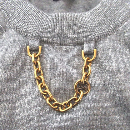 23ss Louis Vuitton LV Logo Chain Short Sleeve Knit Cut and Sewn M Size Silver