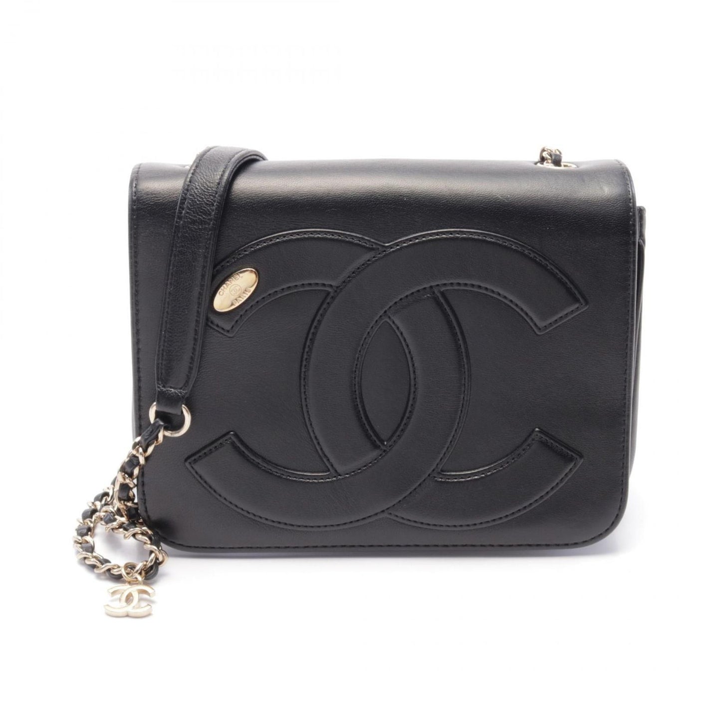 Chanel Shoulder Bag Cocomark As0321 Black Leather Cocomark Chain Shoulder