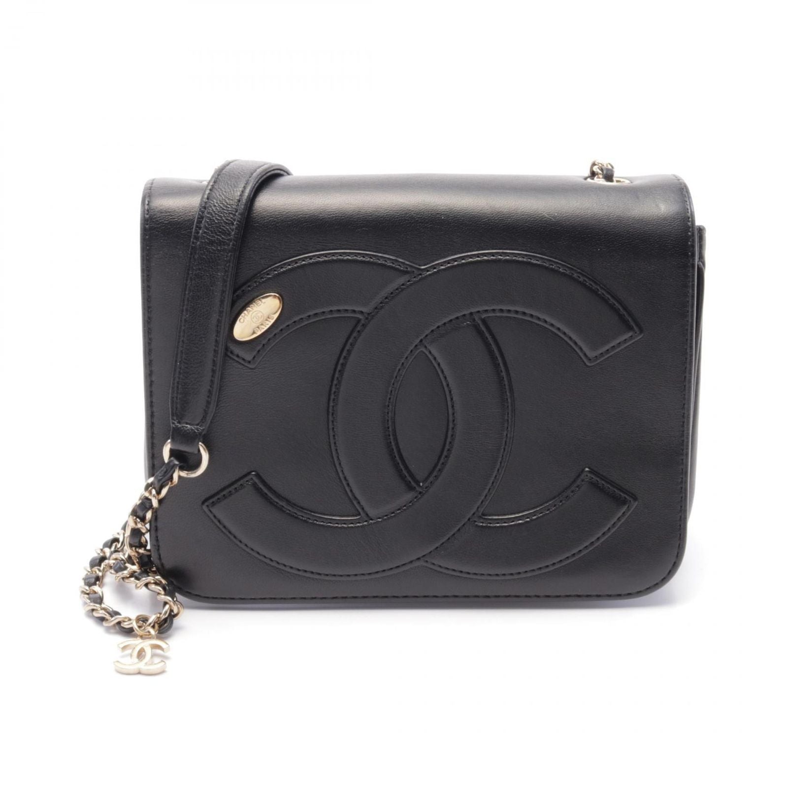 Chanel Shoulder Bag Cocomark As0321 Black Leather Cocomark Chain Shoulder