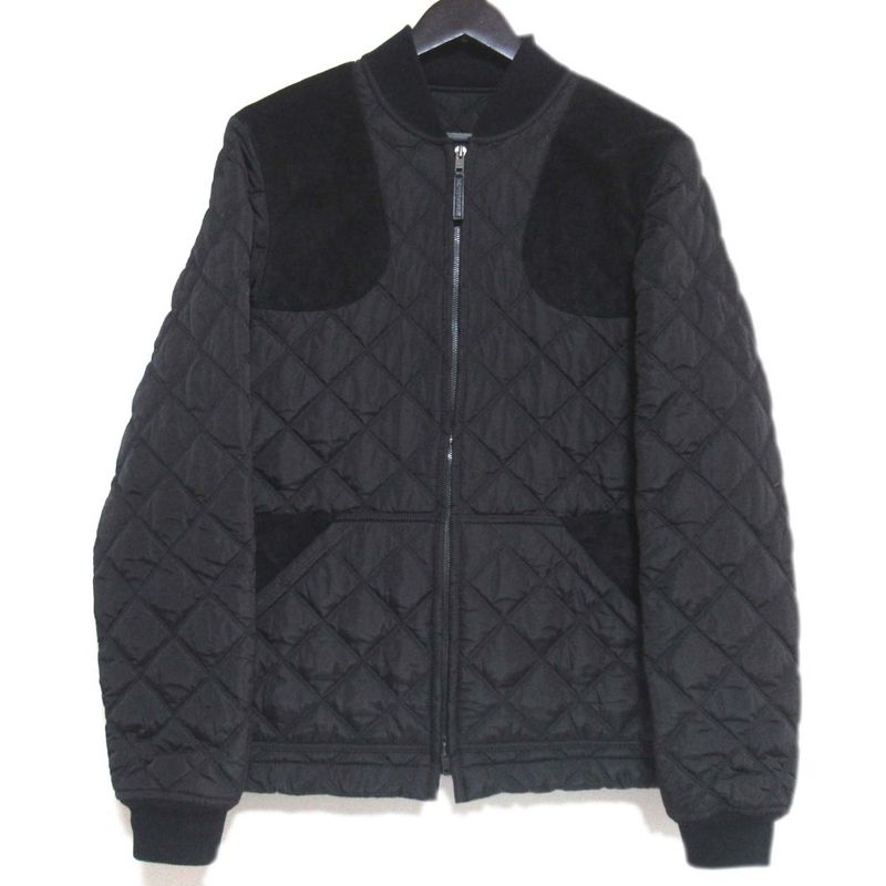 Gucci Tom Ford Period Suede Switch Nylon Quilted Padded Bomber Jacket Size 50