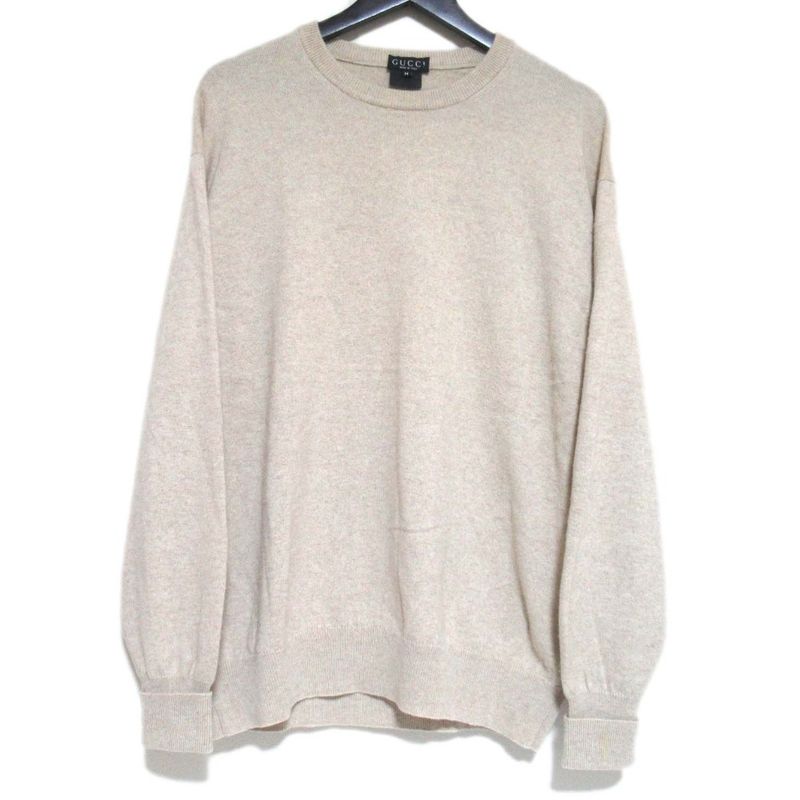 Gucci Tom Ford Period Long Sleeve Knit Sweater M Size Beige Men's Used