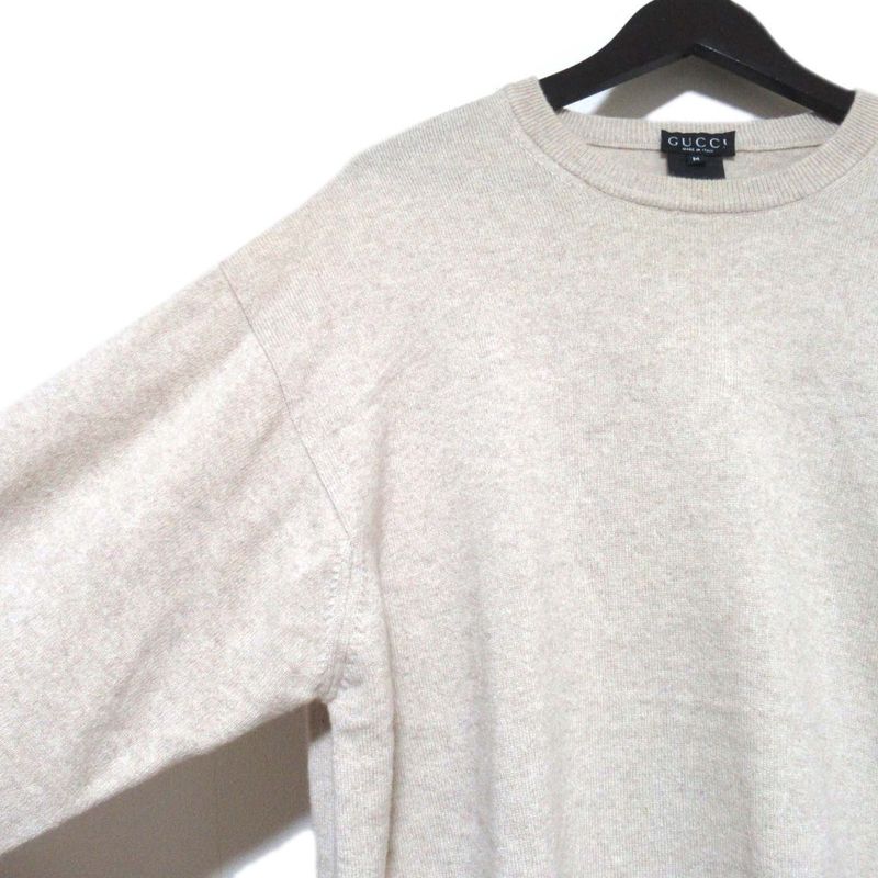 Gucci Tom Ford Period Long Sleeve Knit Sweater M Size Beige Men's Used