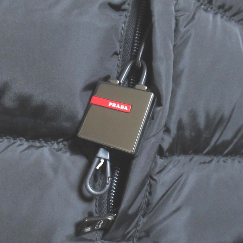 Prada Sport Stand Collar Nylon Down Coat Size 44 Black Women's Preowned Used