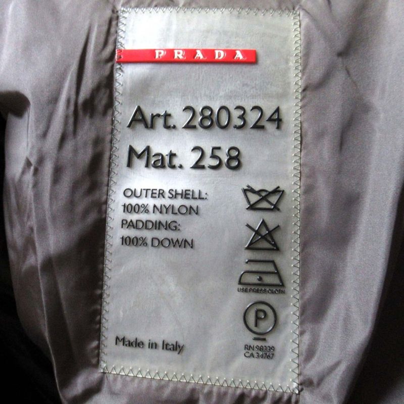 Prada Sport Stand Collar Nylon Down Coat Size 44 Black Women's Preowned Used