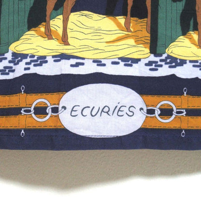 Hermes Vintage Ecuries Stable Scarf Pattern Serie Button Stand Collar Shirt