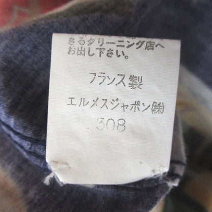 Hermes Vintage Ecuries Stable Scarf Pattern Serie Button Stand Collar Shirt