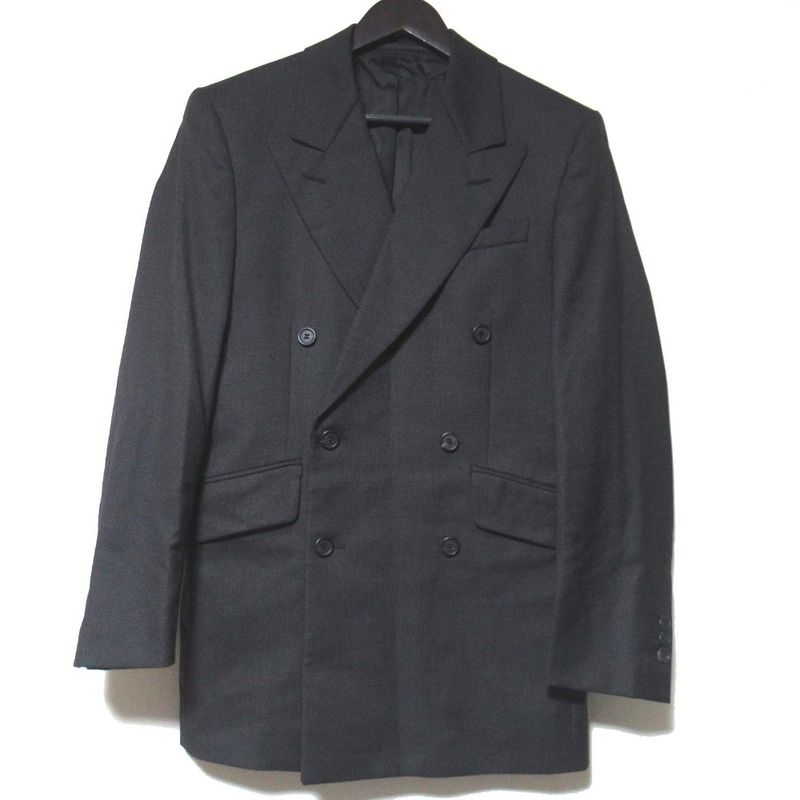 Good Prada Glen Check Double Breasted Tailored Jacket + Slacks Pants Suit Setup