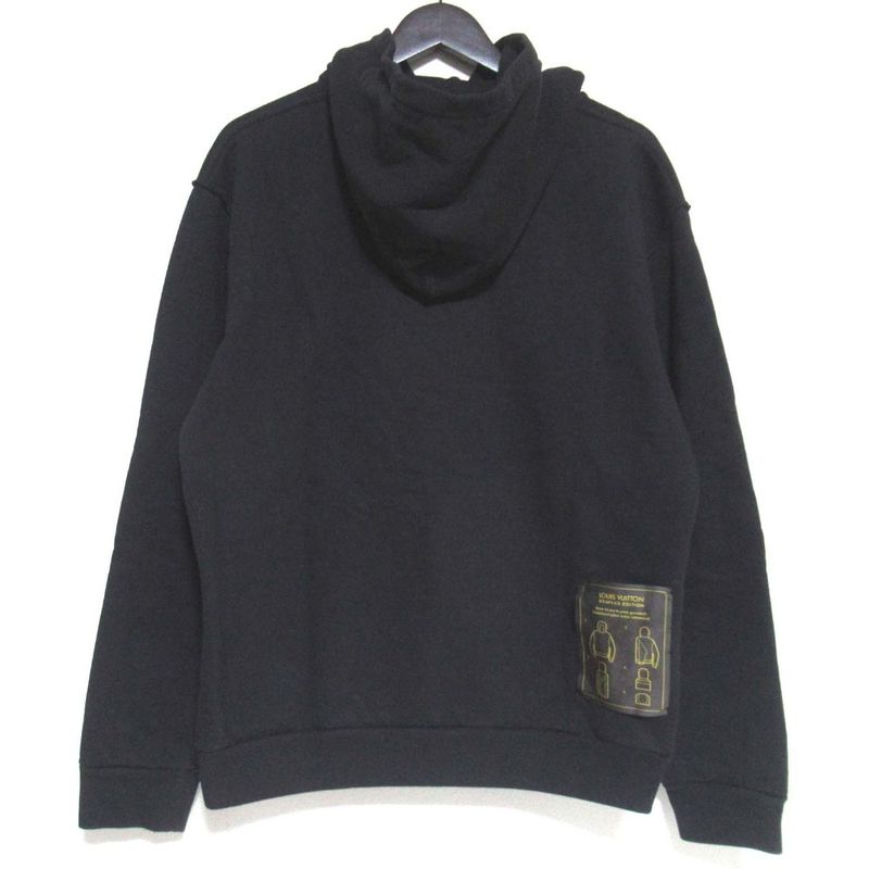 Louis Vuitton Lined Inside Out Hoodie Sweatshirt Hoodie Size L Black Men's