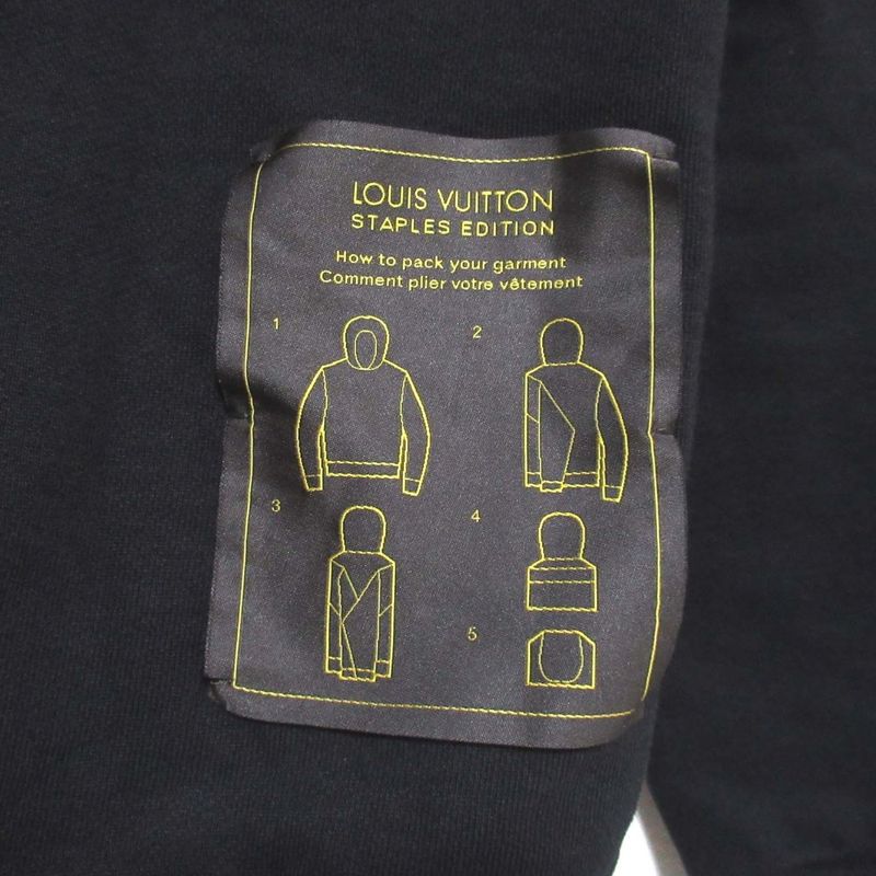 Louis Vuitton Lined Inside Out Hoodie Sweatshirt Hoodie Size L Black Men's