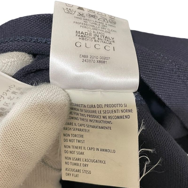 Gucci Short Sleeve Deer Polo Shirt Cut and Sewn S Navy Men's Used